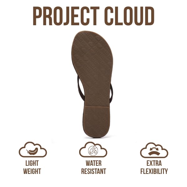 Project Cloud Women's | Vegan Leather Women Flip Flops | Memory Foam | Lightweight | Non-Slip - Foundations