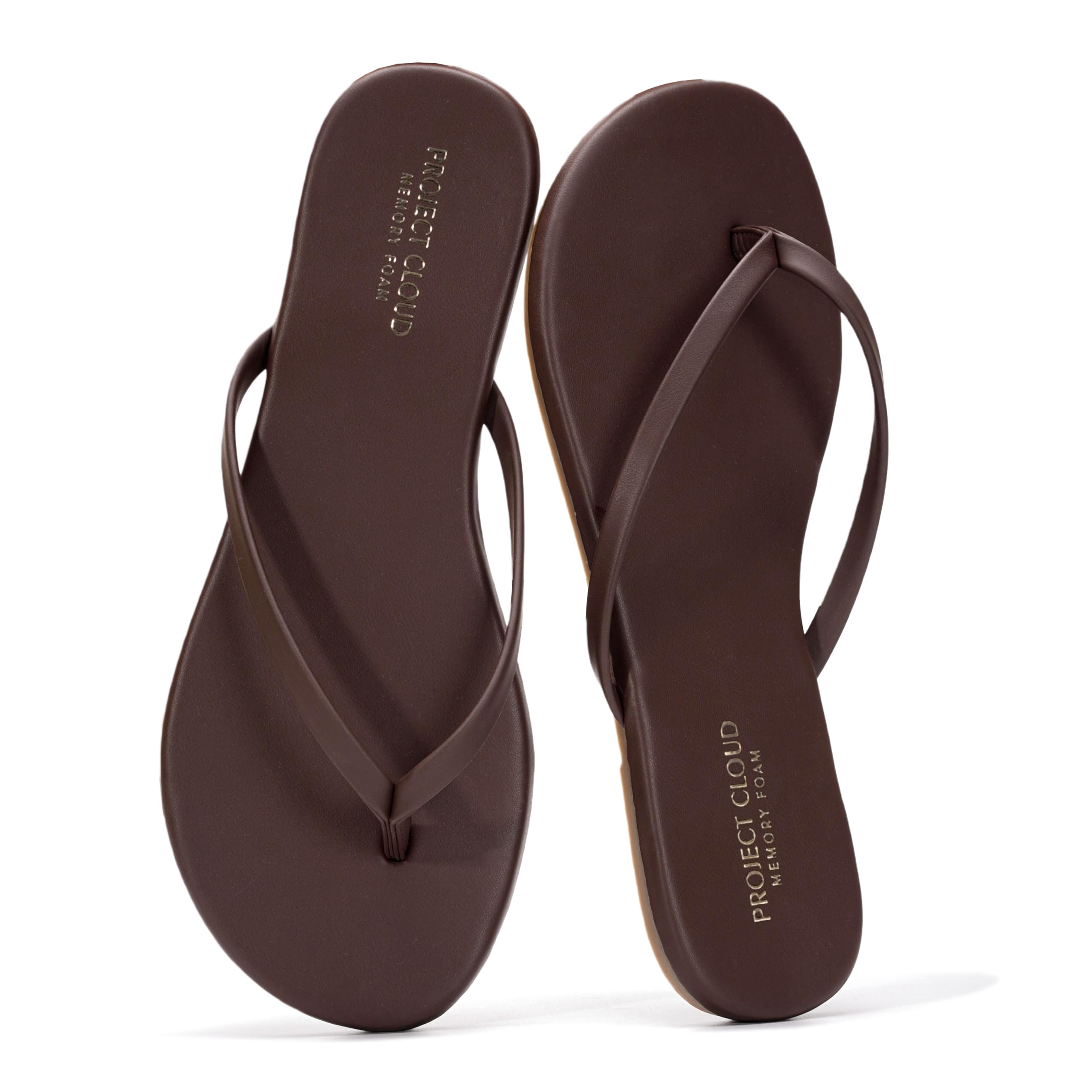Project Cloud Women's | Vegan Leather Women Flip Flops | Memory Foam | Lightweight | Non-Slip - Foundations