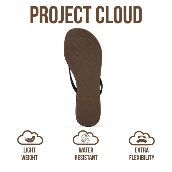 Project Cloud Women's | Vegan Leather Women Flip Flops | Memory Foam | Lightweight | Non-Slip - Foundations