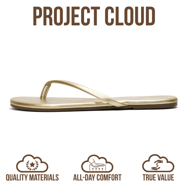 Project Cloud Women's | Vegan Leather Women Flip Flops | Memory Foam | Lightweight | Non-Slip - Foundations