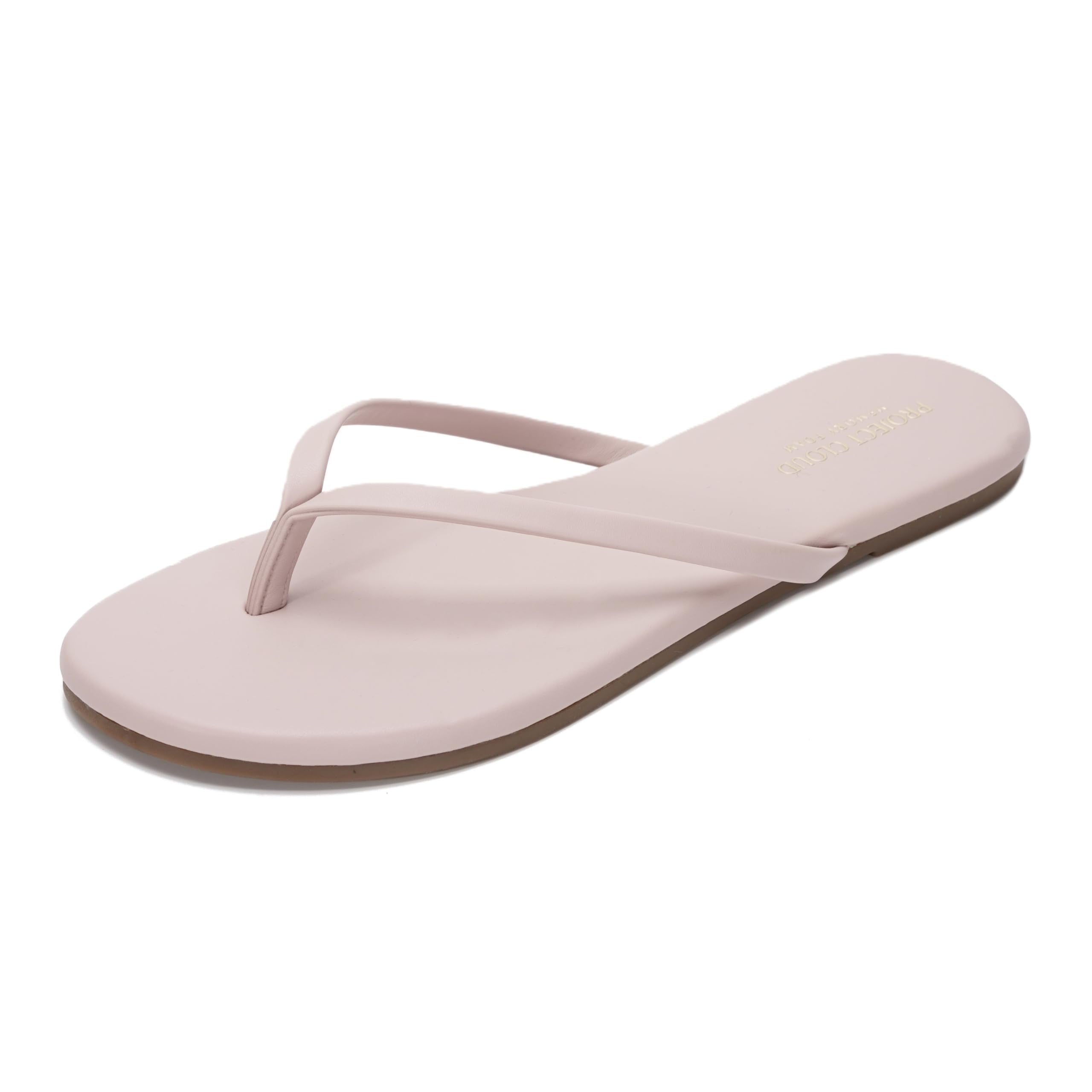 Project Cloud Women's | Vegan Leather Women Flip Flops | Memory Foam | Lightweight | Non-Slip - Foundations