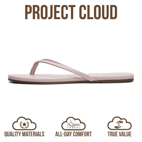 Project Cloud Women's | Vegan Leather Women Flip Flops | Memory Foam | Lightweight | Non-Slip - Foundations