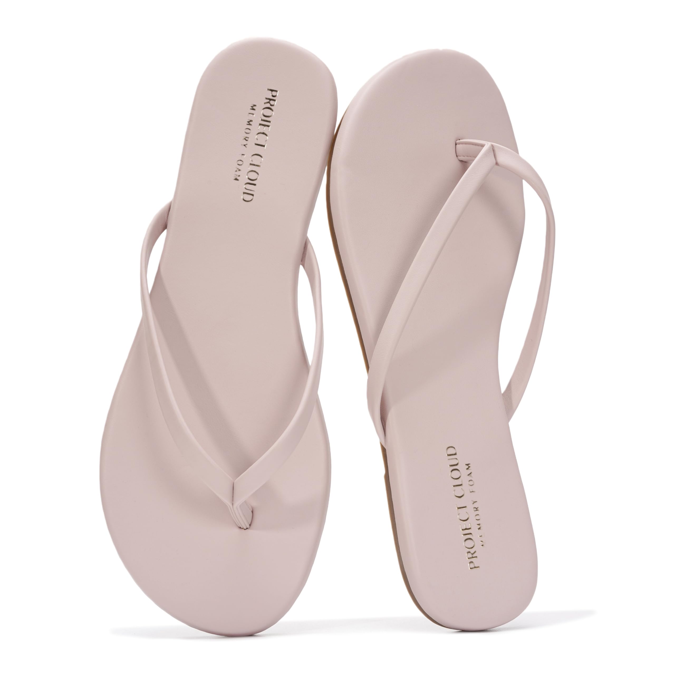Project Cloud Women's | Vegan Leather Women Flip Flops | Memory Foam | Lightweight | Non-Slip - Foundations