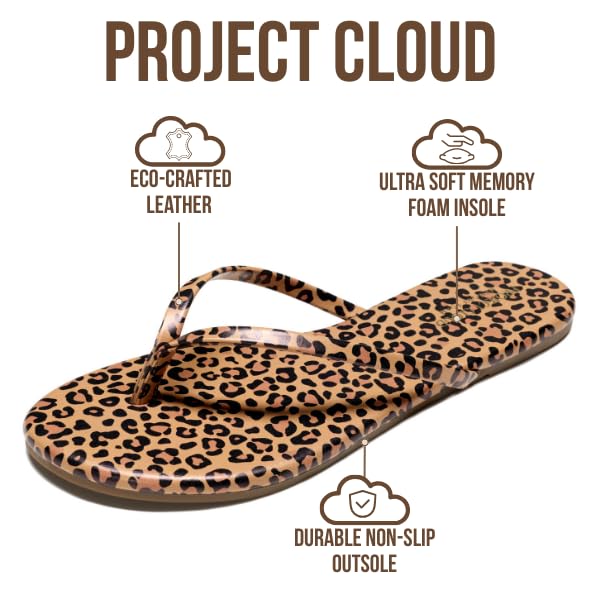 Project Cloud Women's | Eco-Leather Women Flip Flops | Memory Foam | Lightweight | Non-Slip - Foundations - Project Cloud - Sandals -Shop Project Cloud premium footwear Now!