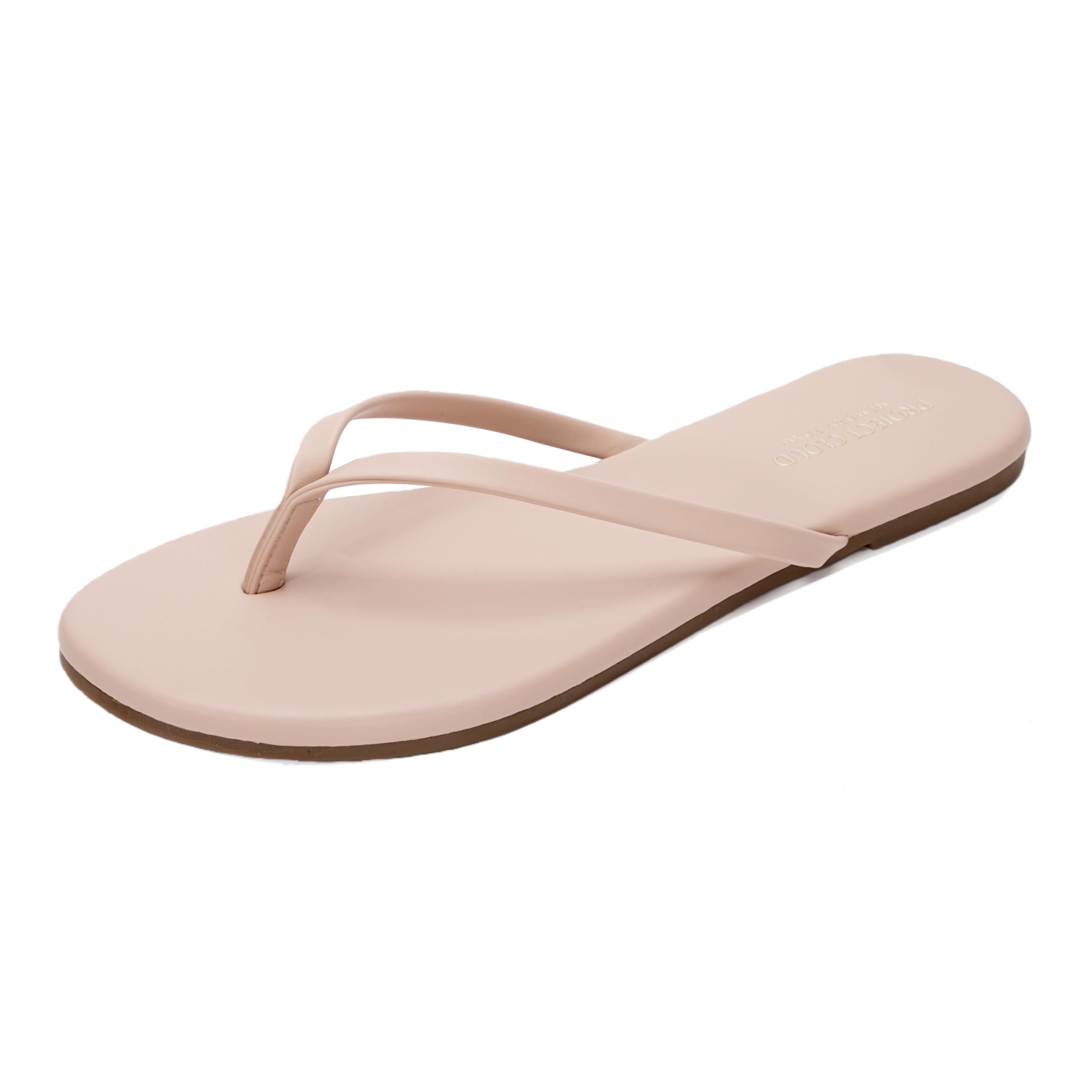 Project Cloud Women's | Vegan Leather Women Flip Flops | Memory Foam | Lightweight | Non-Slip - Foundations