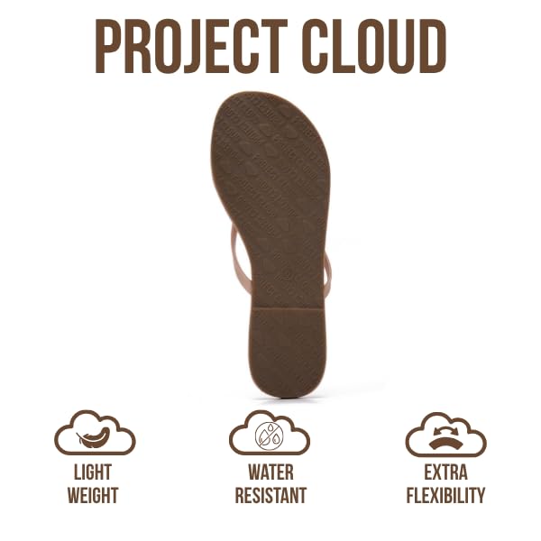 Project Cloud Women's | Vegan Leather Women Flip Flops | Memory Foam | Lightweight | Non-Slip - Foundations