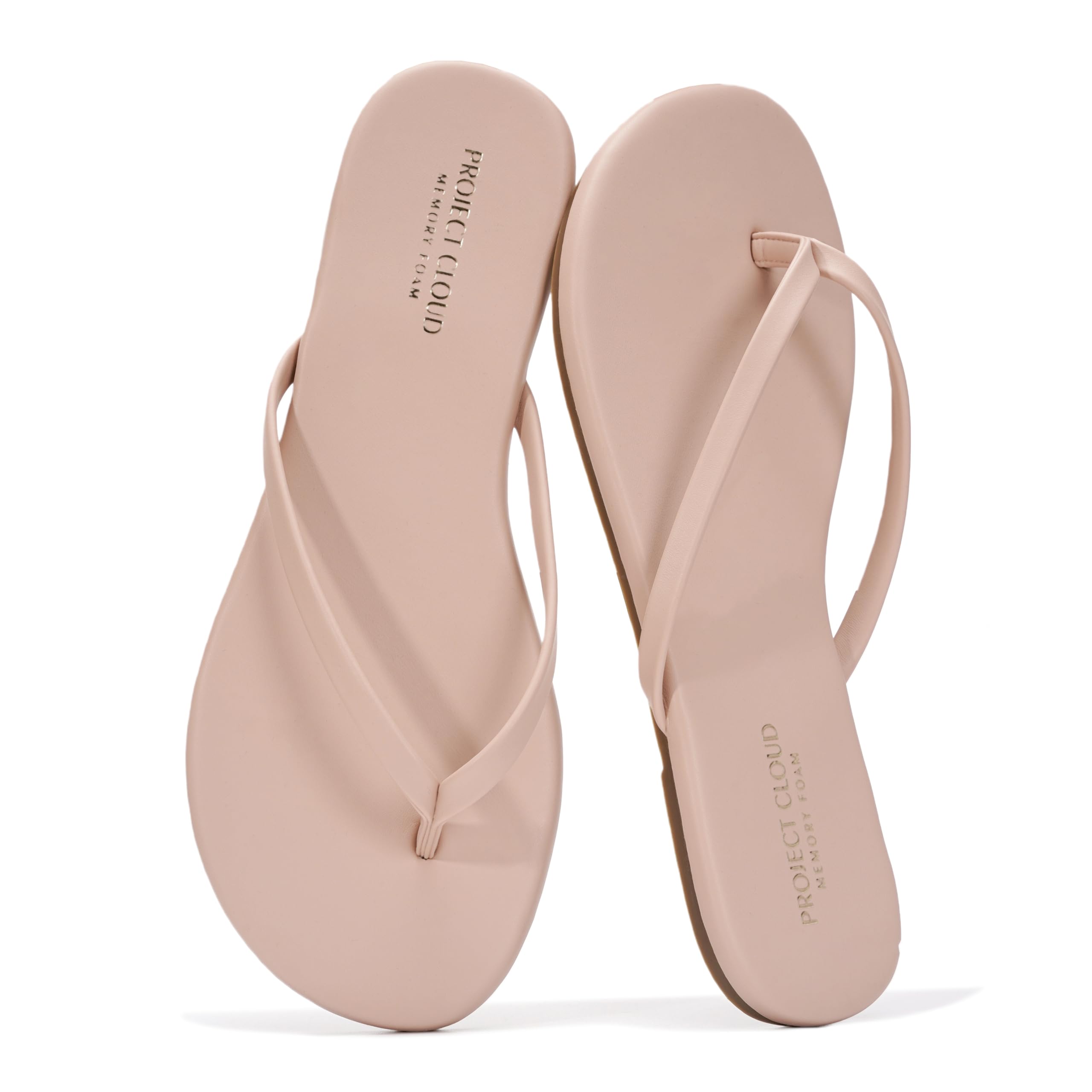Project Cloud Women's | Vegan Leather Women Flip Flops | Memory Foam | Lightweight | Non-Slip - Foundations
