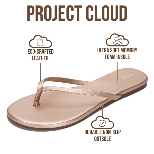 Project Cloud Women's | Eco-Leather Women Flip Flops | Memory Foam | Lightweight | Non-Slip - Foundations - Project Cloud - Sandals -Shop Project Cloud premium footwear Now!