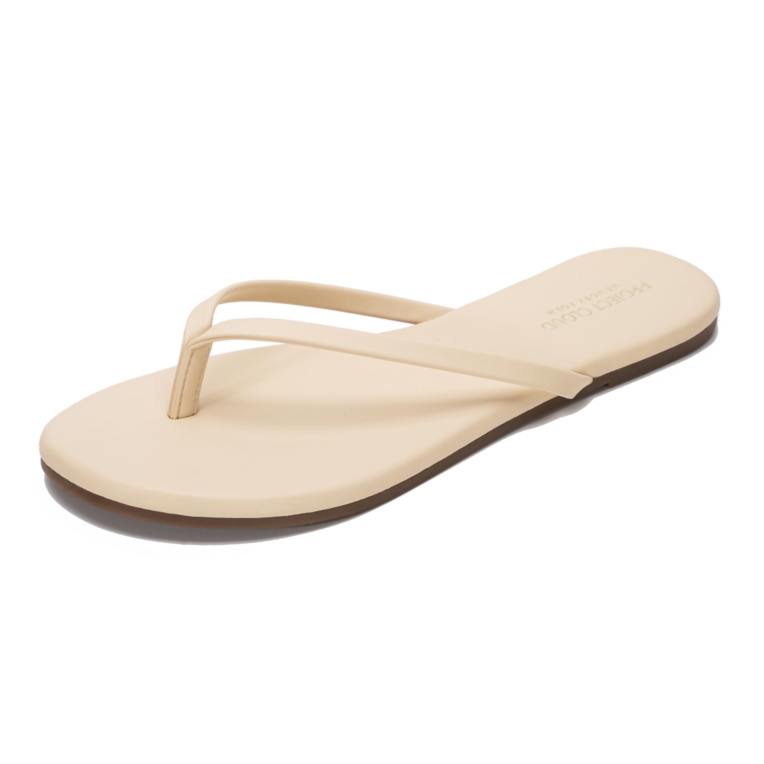 Project Cloud Women's | Vegan Leather Women Flip Flops | Memory Foam | Lightweight | Non-Slip - Foundations