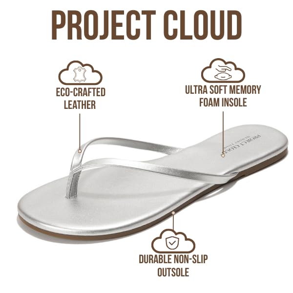 Project Cloud Women's | Eco-Leather Women Flip Flops | Memory Foam | Lightweight | Non-Slip - Foundations - Project Cloud - Sandals -Shop Project Cloud premium footwear Now!