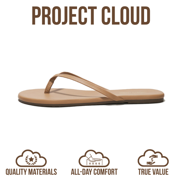 Project Cloud Women's | Vegan Leather Women Flip Flops | Memory Foam | Lightweight | Non-Slip - Foundations