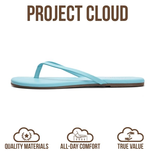Project Cloud Women's | Vegan Leather Women Flip Flops | Memory Foam | Lightweight | Non-Slip - Foundations