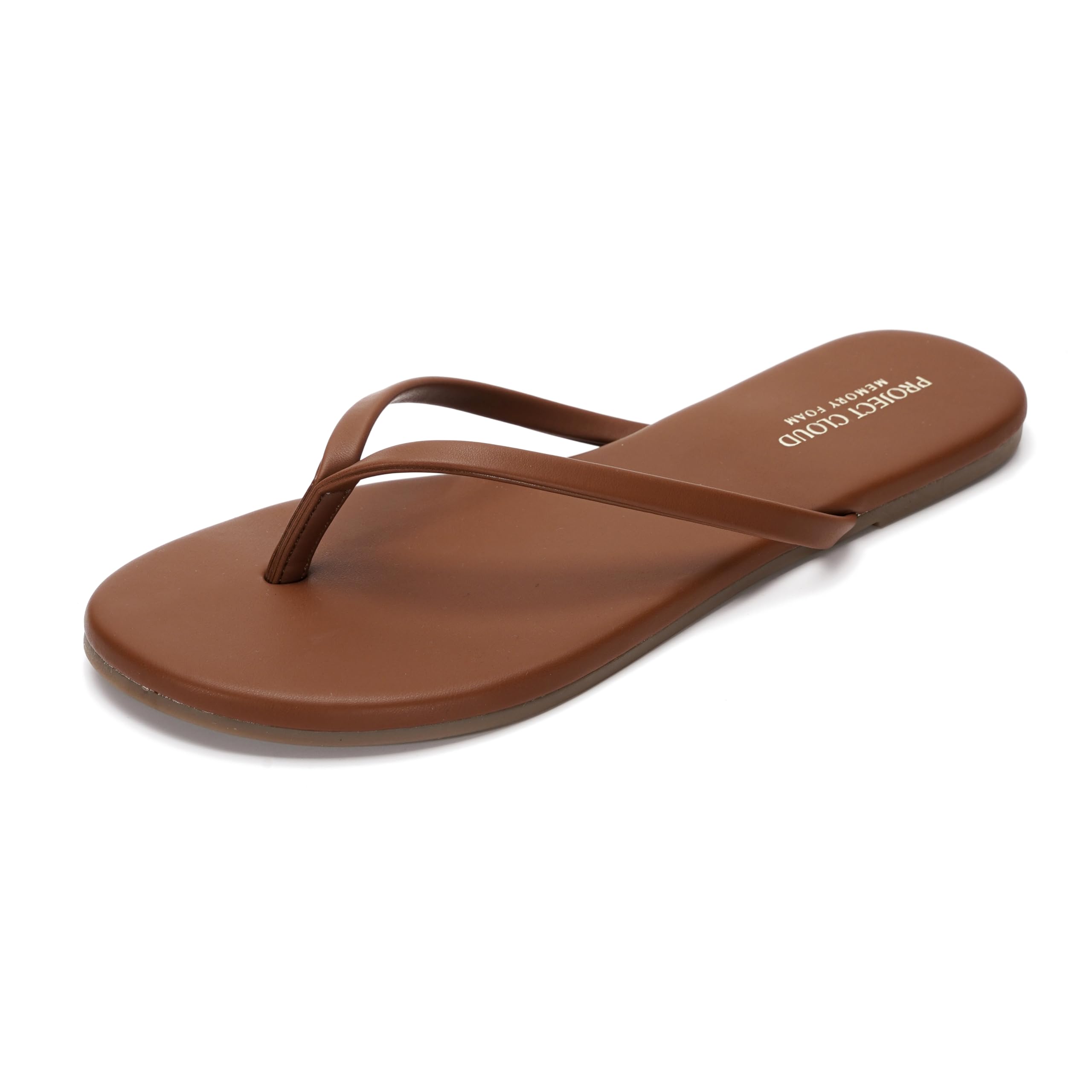 Project Cloud Women's | Vegan Leather Women Flip Flops | Memory Foam | Lightweight | Non-Slip - Foundations