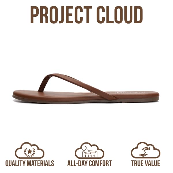 Project Cloud Women's | Vegan Leather Women Flip Flops | Memory Foam | Lightweight | Non-Slip - Foundations