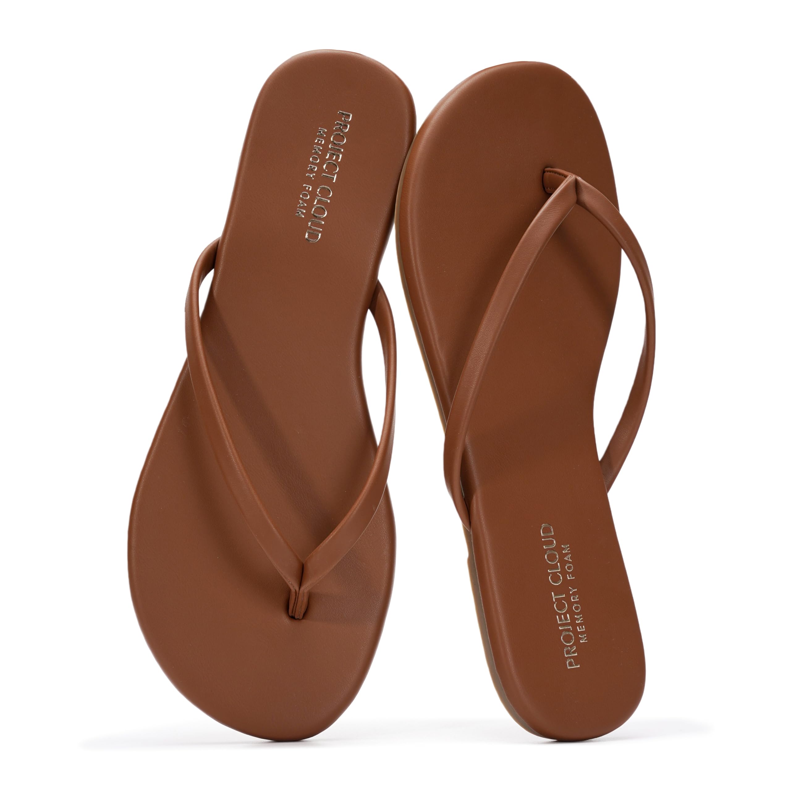 Project Cloud Women's | Vegan Leather Women Flip Flops | Memory Foam | Lightweight | Non-Slip - Foundations