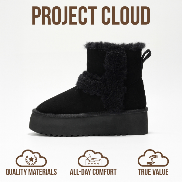 Botas de gamuza Furby de Project Cloud: gamuza auténtica, comodidad y estilo lujosos 