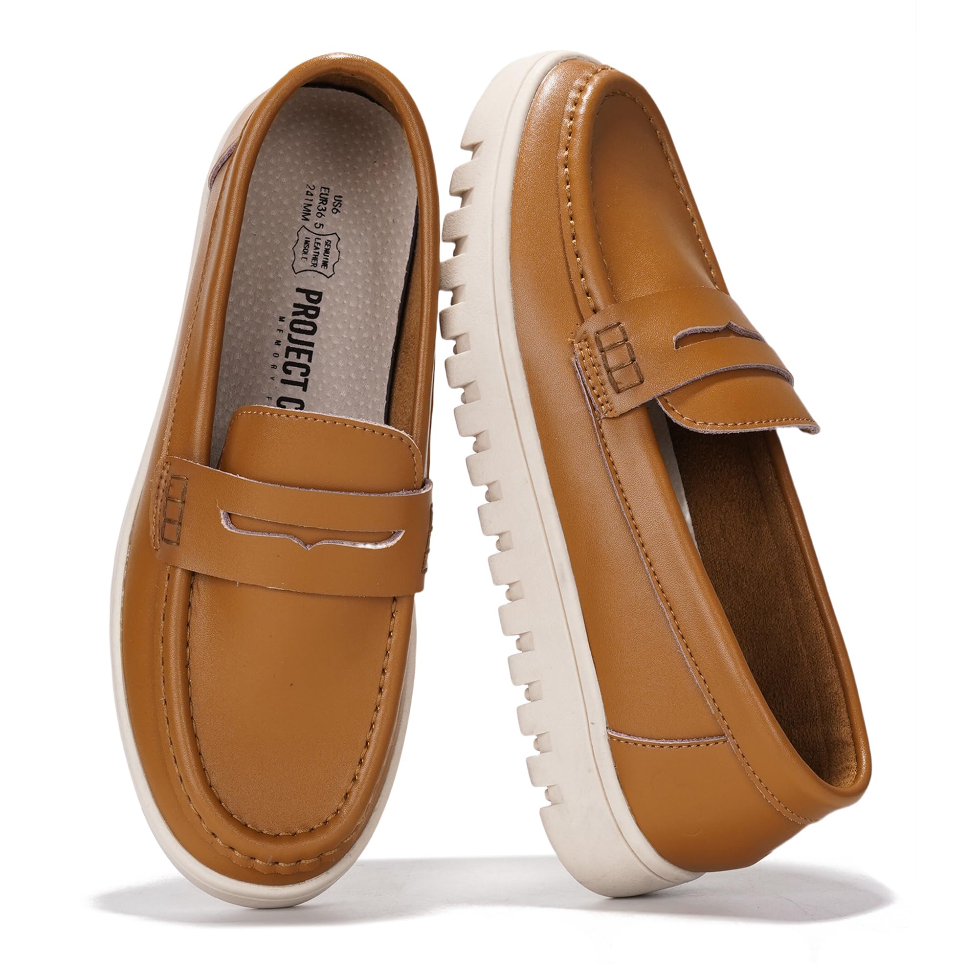 Genuine Leather Women's Loafers | Memory Foam Comfort