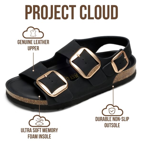 Project Cloud Women's | Genuine Leather Summer Sandals | Memory Foam Insole | Lightweight | Anti-Slip - Garda