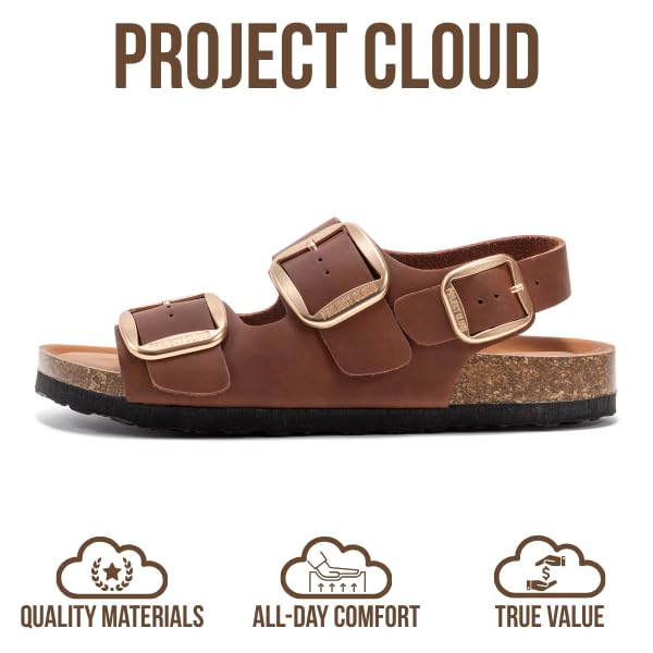 Project Cloud Women's | Genuine Leather Summer Sandals | Memory Foam Insole | Lightweight | Anti-Slip - Garda