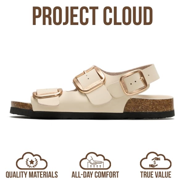 Project Cloud Women's | Genuine Leather Summer Sandals | Memory Foam Insole | Lightweight | Anti-Slip - Garda