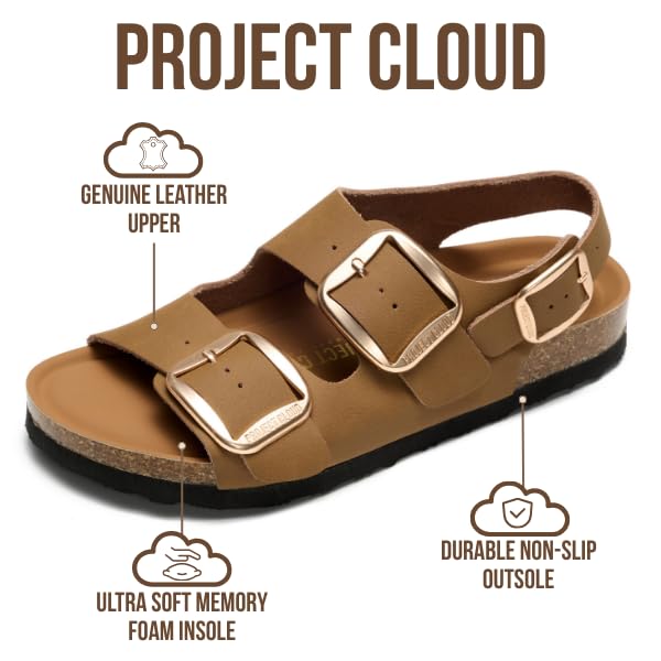Project Cloud Women's | Genuine Leather Summer Sandals | Memory Foam Insole | Lightweight | Anti-Slip - Garda