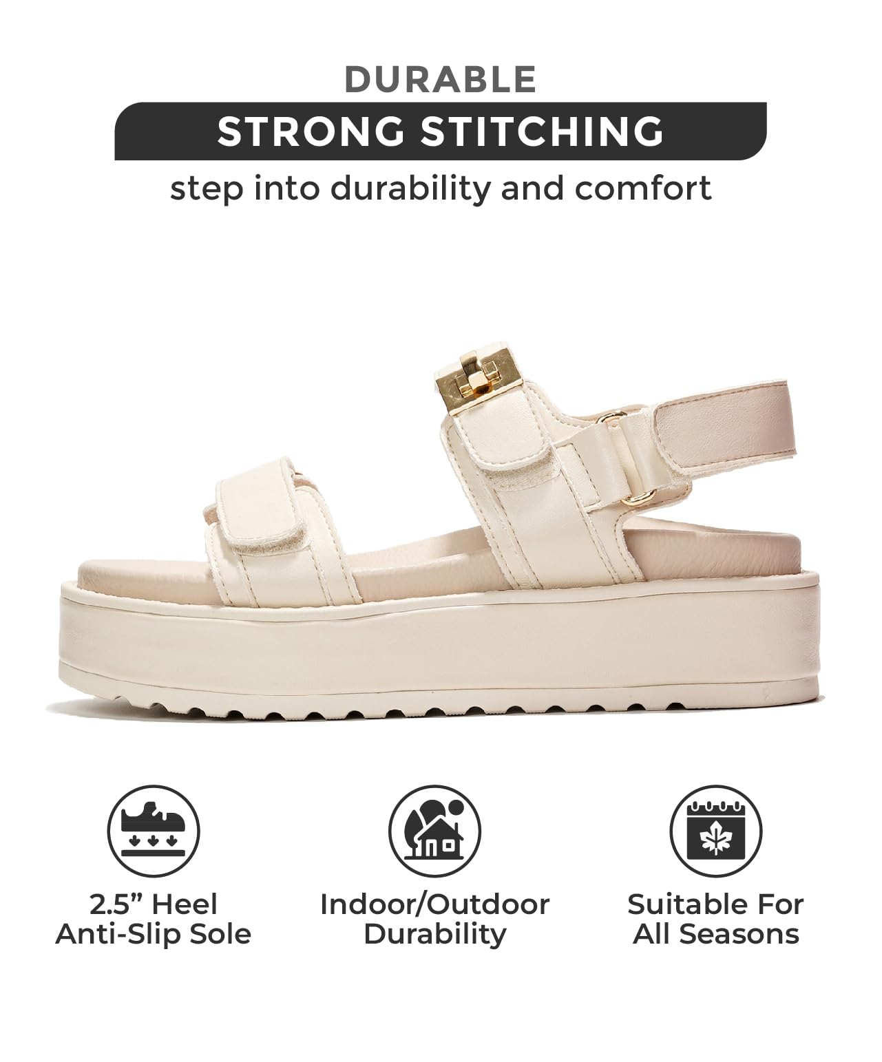 Project Cloud Women's | Chic Wedge Sandals for Women | Memory Foam Insole | Lightweight | Non-Slip - Ginevra