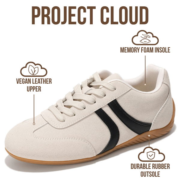 Project Cloud | "Goal" Sneakers for Women | Memory Foam Technology | Lightweight | Non-Slip