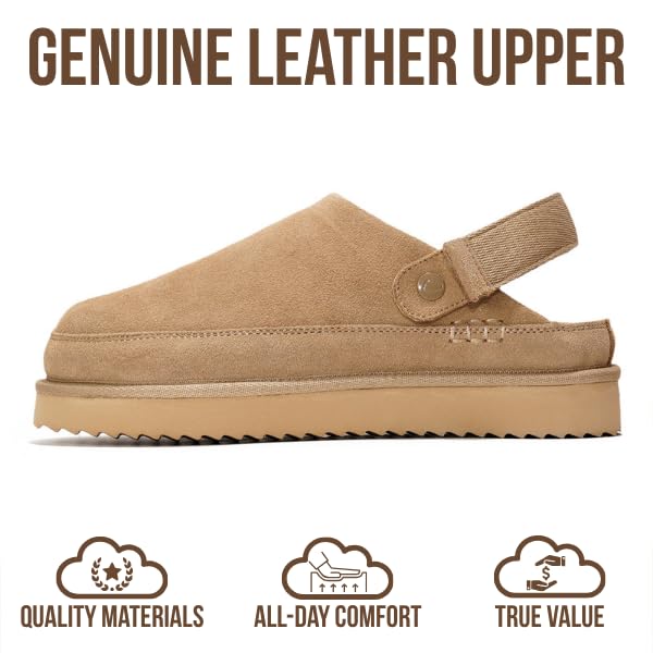 Project Cloud Women's | Genuine Suede Clogs for Women | Memory Foam | Lightweight | Non-Slip - Goldstar