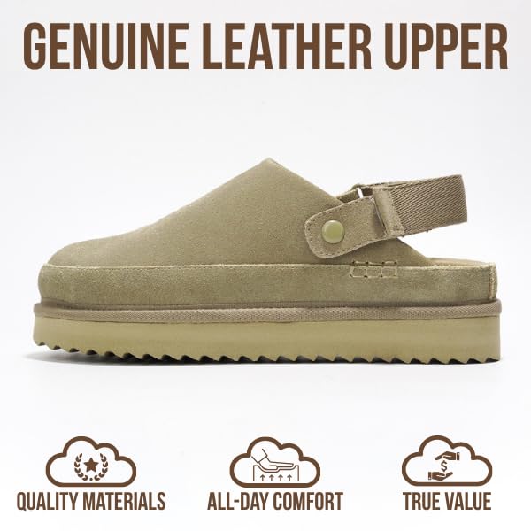 Project Cloud Women's | Genuine Suede Clogs for Women | Memory Foam | Lightweight | Non-Slip - Goldstar