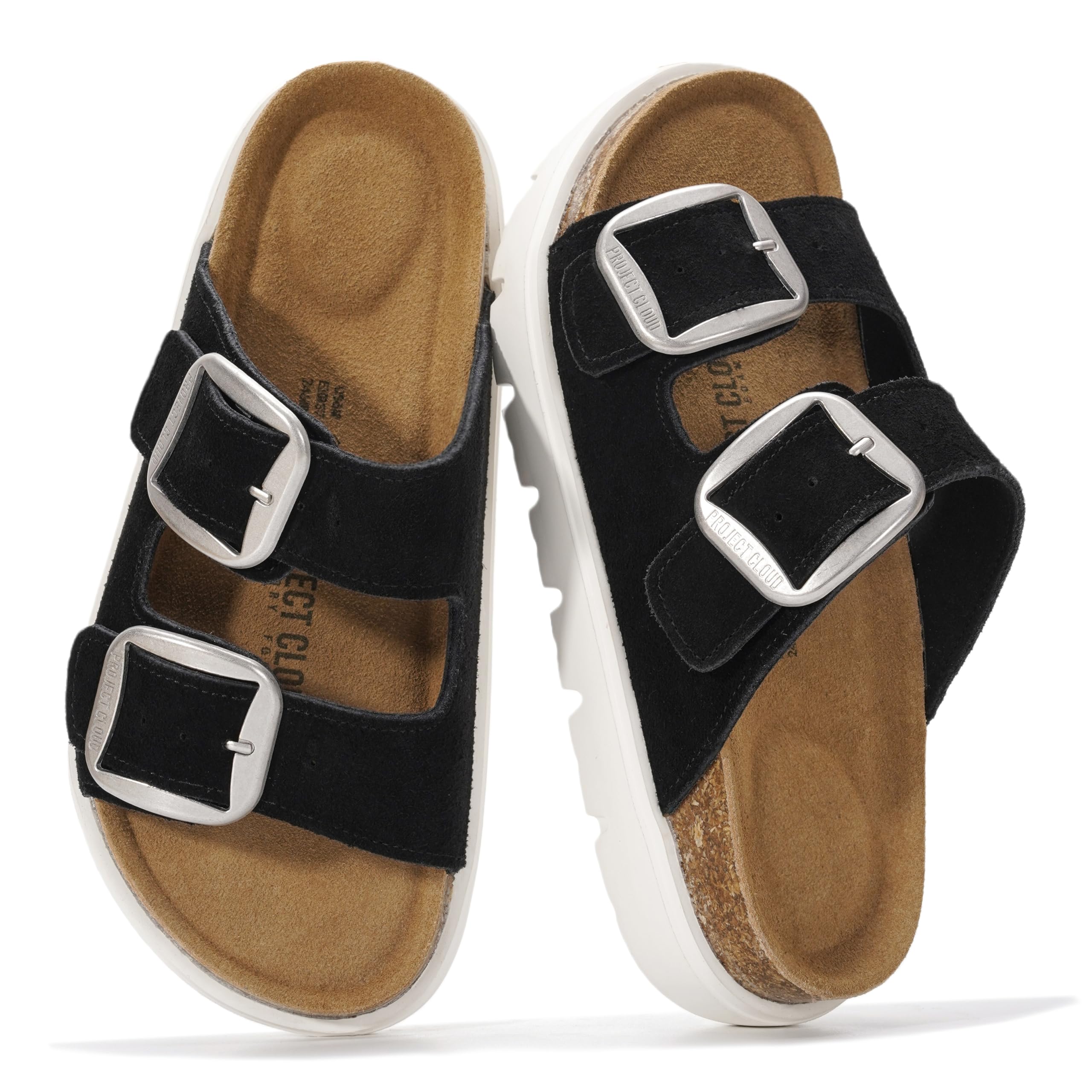 Project Cloud Women's | Genuine Leather Platform Sandals | ProjectPlush | Non-Slip - Greece Chunky