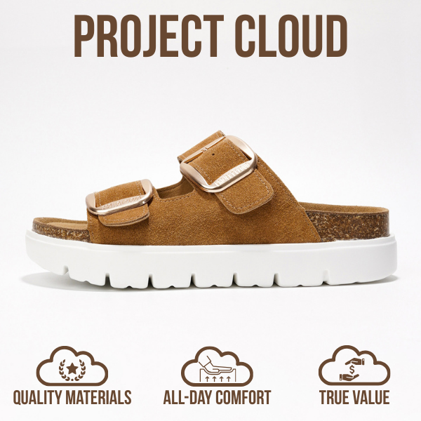 Project Cloud Women's | Genuine Leather Platform Sandals | ProjectPlush | Non-Slip - Greece Chunky