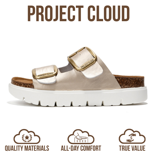 Project Cloud Women's | Genuine Leather Platform Sandals | ProjectPlush | Non-Slip - Greece Chunky