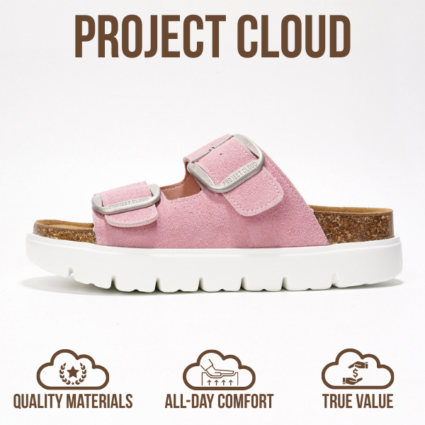 Project Cloud Women's | Genuine Leather Platform Sandals | ProjectPlush | Non-Slip - Greece Chunky