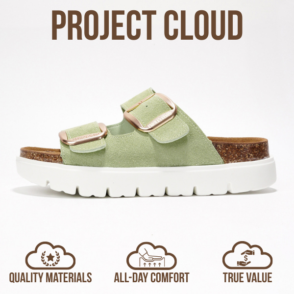 Project Cloud Women's | Genuine Leather Platform Sandals | ProjectPlush | Non-Slip - Greece Chunky