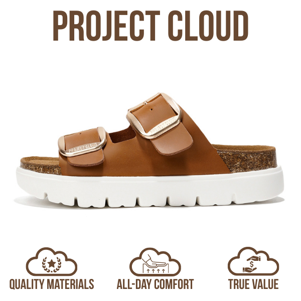 Project Cloud Women's | Genuine Leather Platform Sandals | ProjectPlush | Non-Slip - Greece Chunky