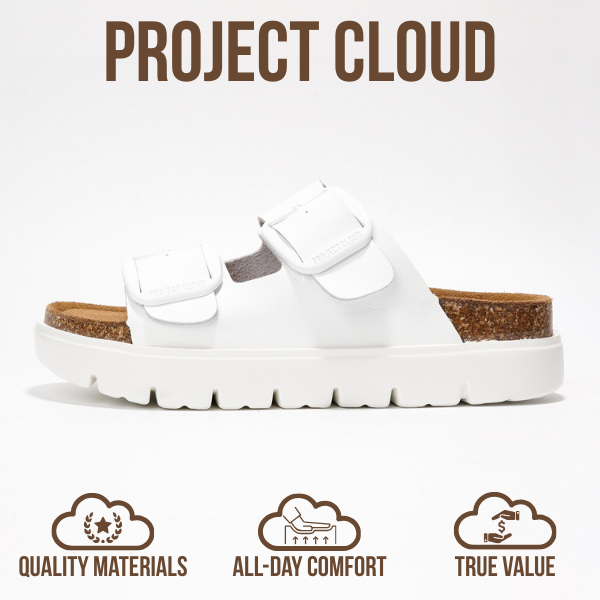 Project Cloud Women's | Genuine Leather Platform Sandals | ProjectPlush | Non-Slip - Greece Chunky
