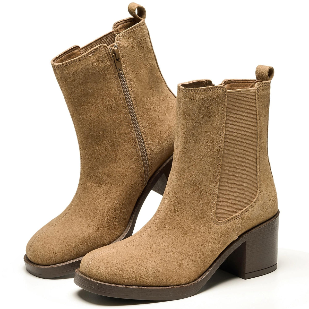 Project Cloud Women's | 100% Genuine Leather Heeled Chelsea Boots | SmartFoam Insole | Lightweight | Non-Slip - Hannah - Project Cloud - Boots -Shop Project Cloud premium footwear Now!