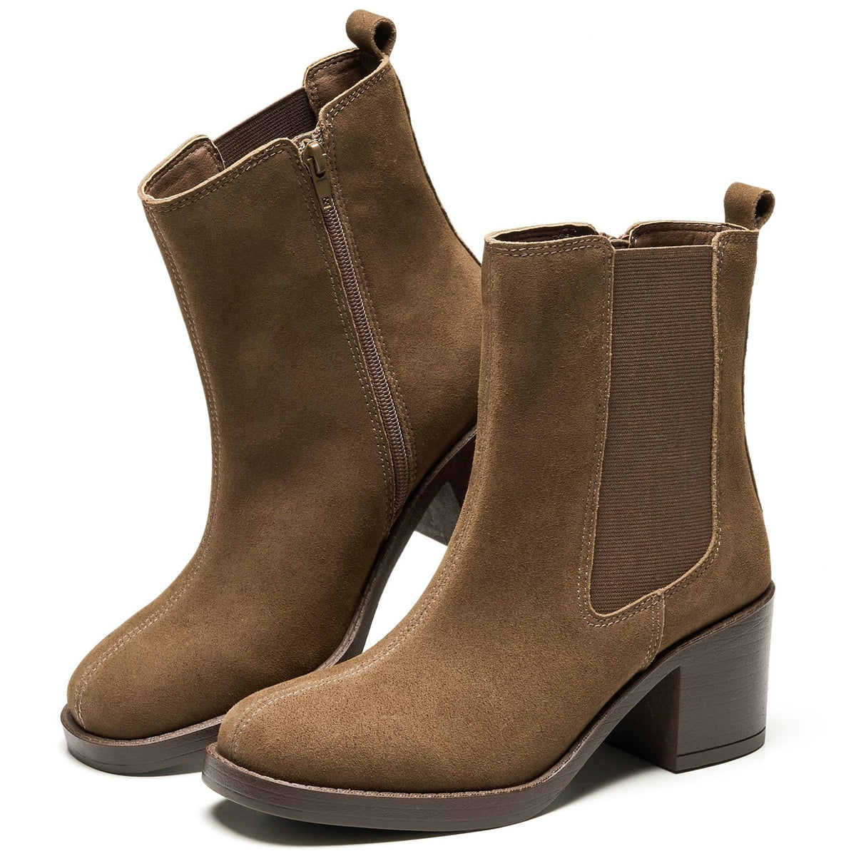 Project Cloud Women's | 100% Genuine Leather Heeled Chelsea Boots | SmartFoam Insole | Lightweight | Non-Slip - Hannah - Project Cloud - Boots -Shop Project Cloud premium footwear Now!
