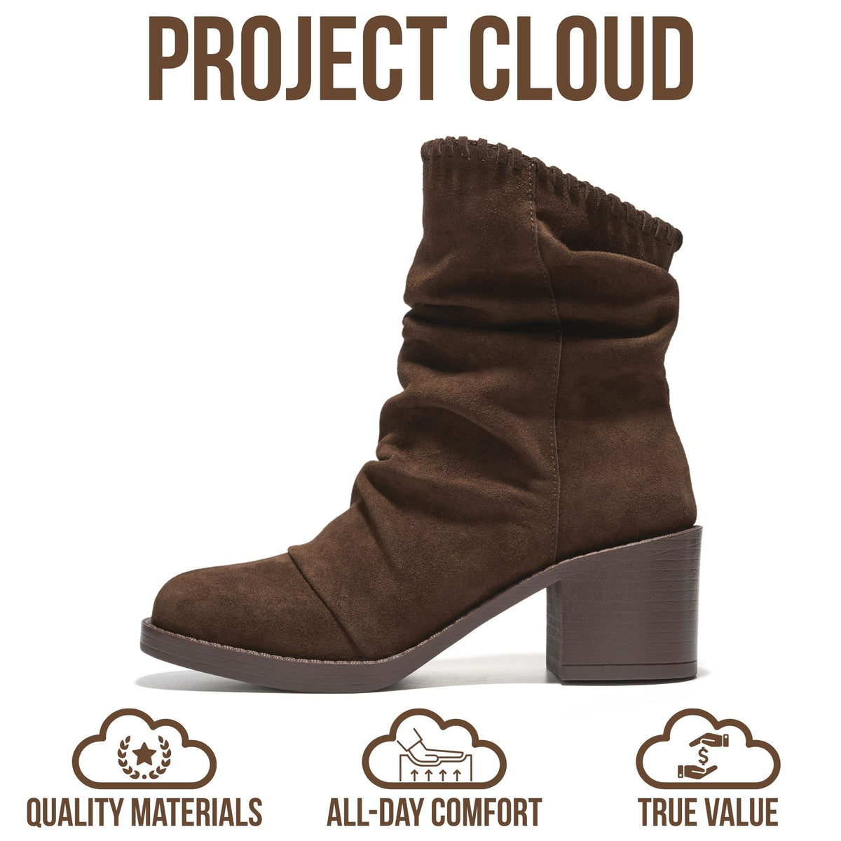 Project Cloud Women's | 100% Genuine Leather Ankle Slouch Boots | High Density Foam Insole | Lightweight | Non-Slip - Harmony - Project Cloud - Boots -Shop Project Cloud premium footwear Now!