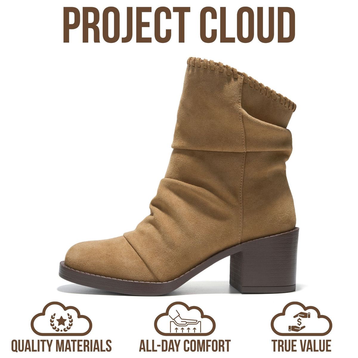 Project Cloud Women's | 100% Genuine Leather Ankle Slouch Boots | High Density Foam Insole | Lightweight | Non-Slip - Harmony - Project Cloud - Boots -Shop Project Cloud premium footwear Now!