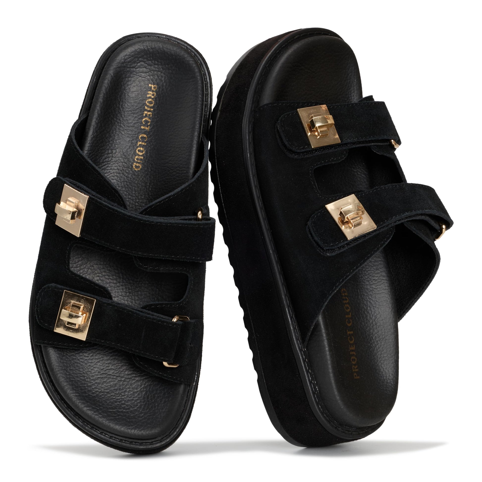 Project Cloud Women's | Genuine Leather Platform Sandals | Memory Foam Insole | Lightweight | Non-Slip - Havana - Project Cloud - Sandals -Shop Project Cloud premium footwear Now!