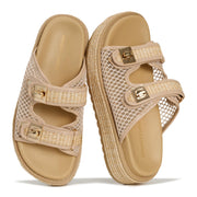 Project Cloud Women's | Genuine Leather Platform Sandals | Memory Foam Insole | Lightweight | Non-Slip - Havana - Project Cloud - Sandals -Shop Project Cloud premium footwear Now!