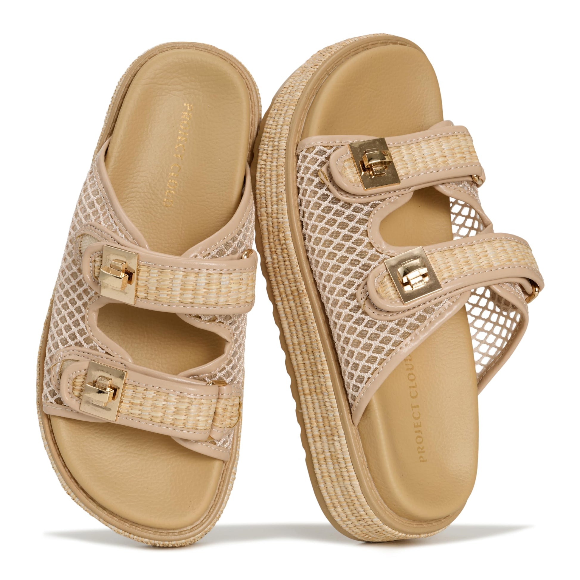 Project Cloud Women's | Genuine Leather Platform Sandals | Memory Foam Insole | Lightweight | Non-Slip - Havana - Project Cloud - Sandals -Shop Project Cloud premium footwear Now!