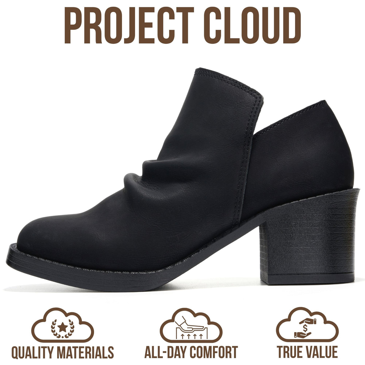 Project Cloud Women's | Genuine Leather Heeled Boots | Smart Foam | Lightweight | Non-Slip - Hazel