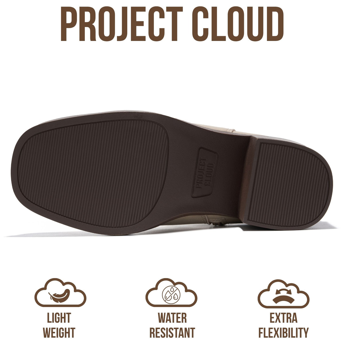 Project Cloud Women's | Genuine Leather Heeled Boots | Smart Foam | Lightweight | Non-Slip - Hazel
