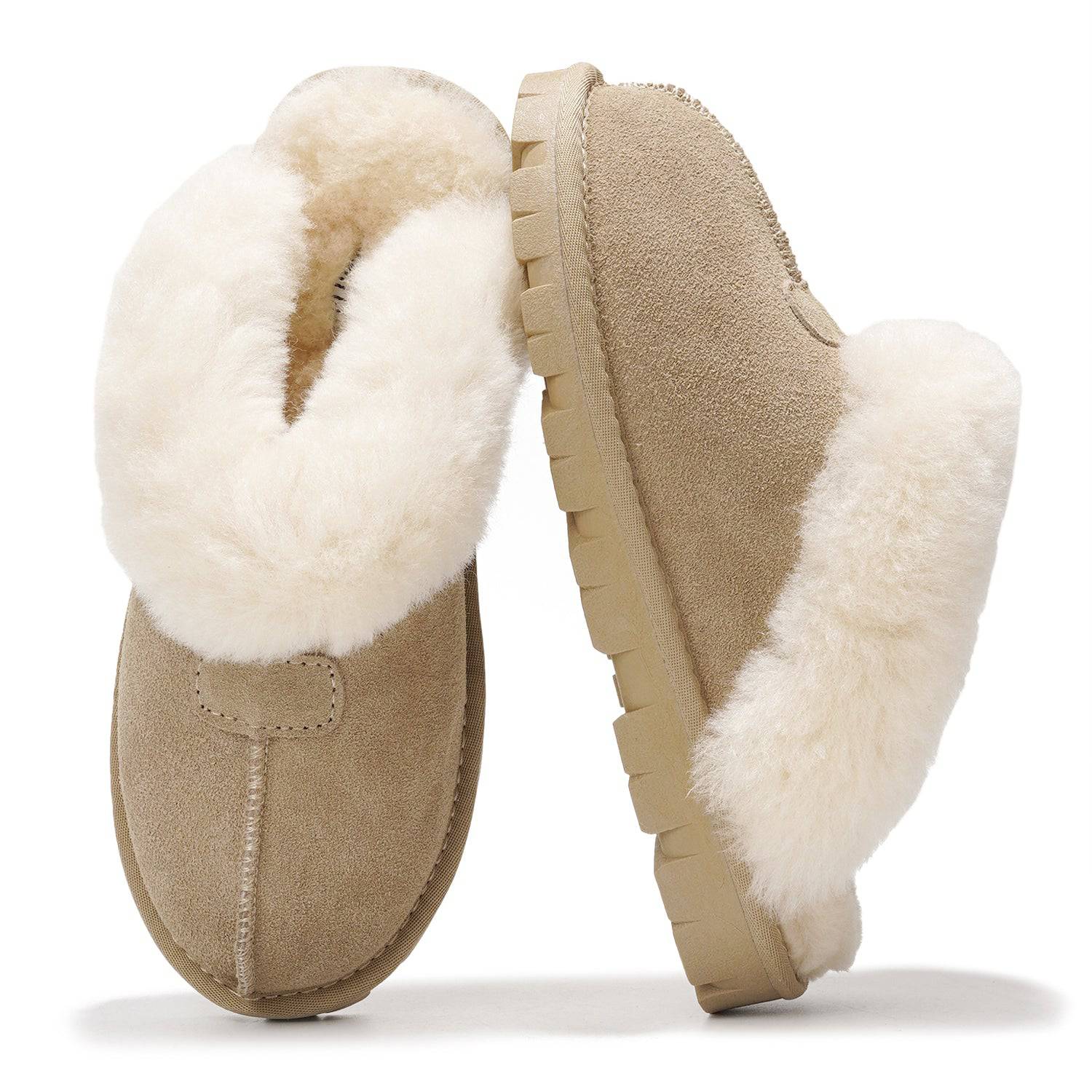 Project Cloud Hedy Women's Fuzzy Slippers - Genuine suede exterior with natural fur lining for ultimate comfort