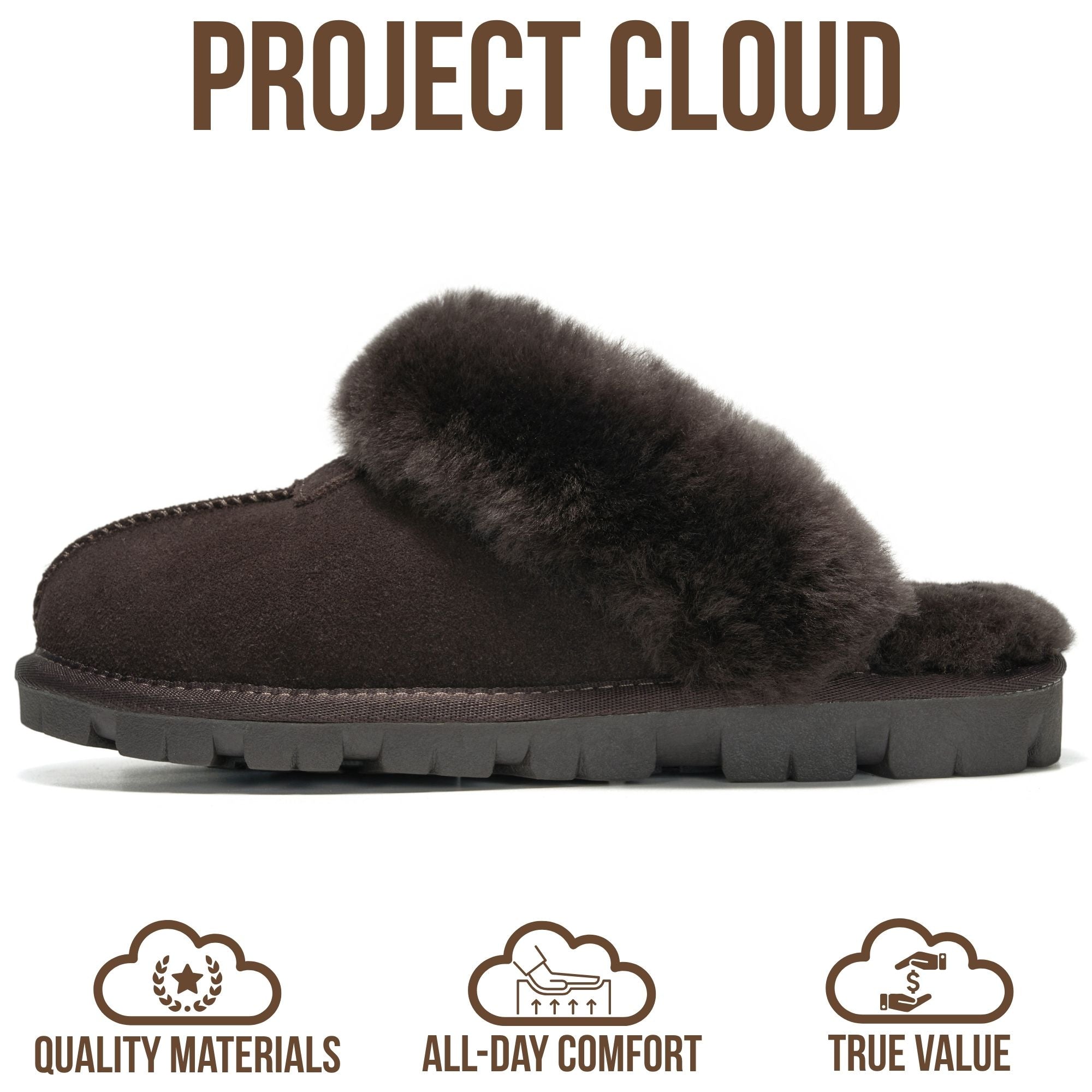 Project Cloud para Mujer | 100 % Cuero Genuino y Forro de Piel Natural Zapatillas Suaves | Espuma Viscoelástica | Antideslizantes - Hedy