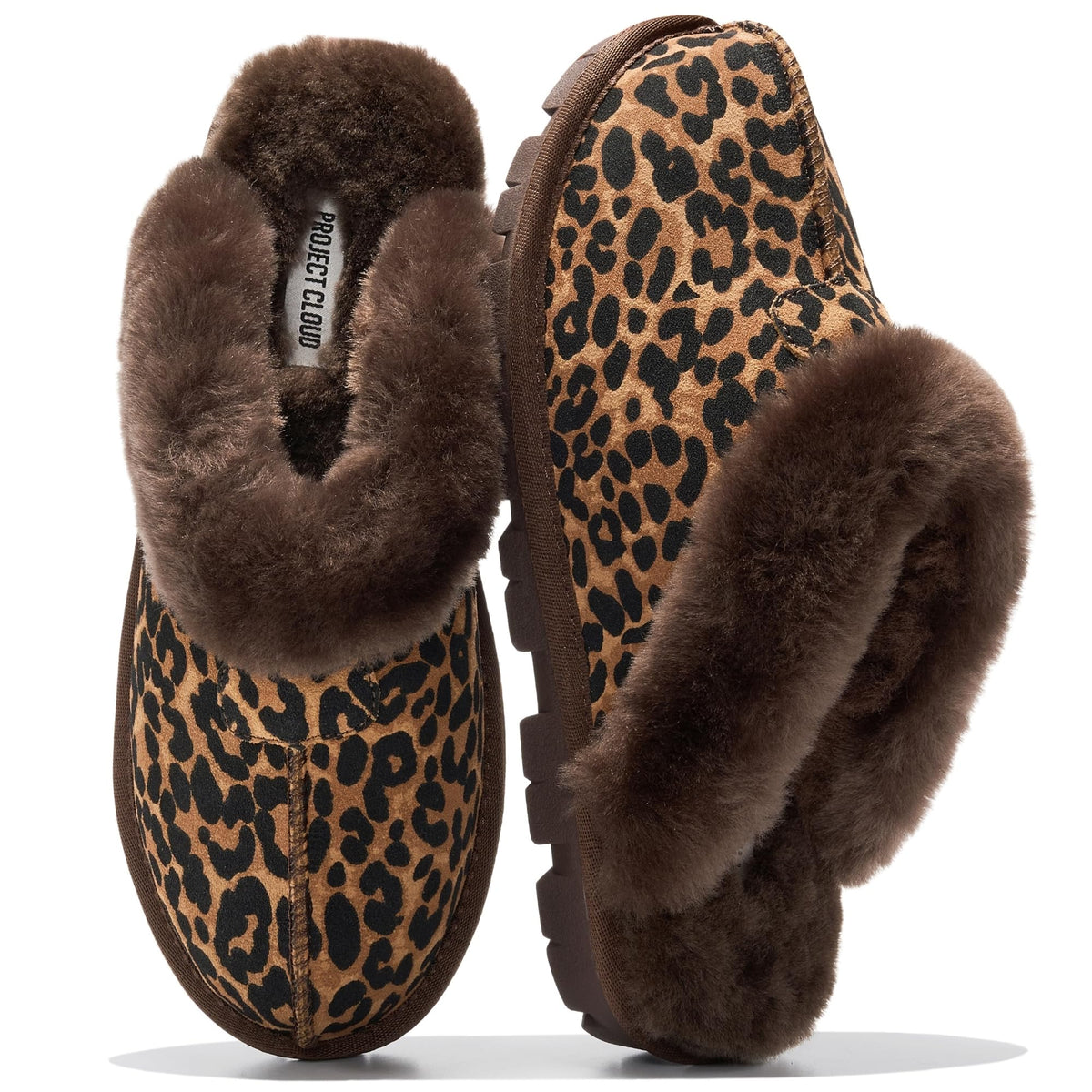 Project Cloud para Mujer | 100 % Cuero Genuino y Forro de Piel Natural Zapatillas Suaves | Espuma Viscoelástica | Antideslizantes - Hedy
