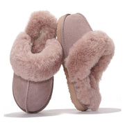 Pantuflas Henka de Project Cloud: gamuza auténtica con comodidad de piel de oveja. 