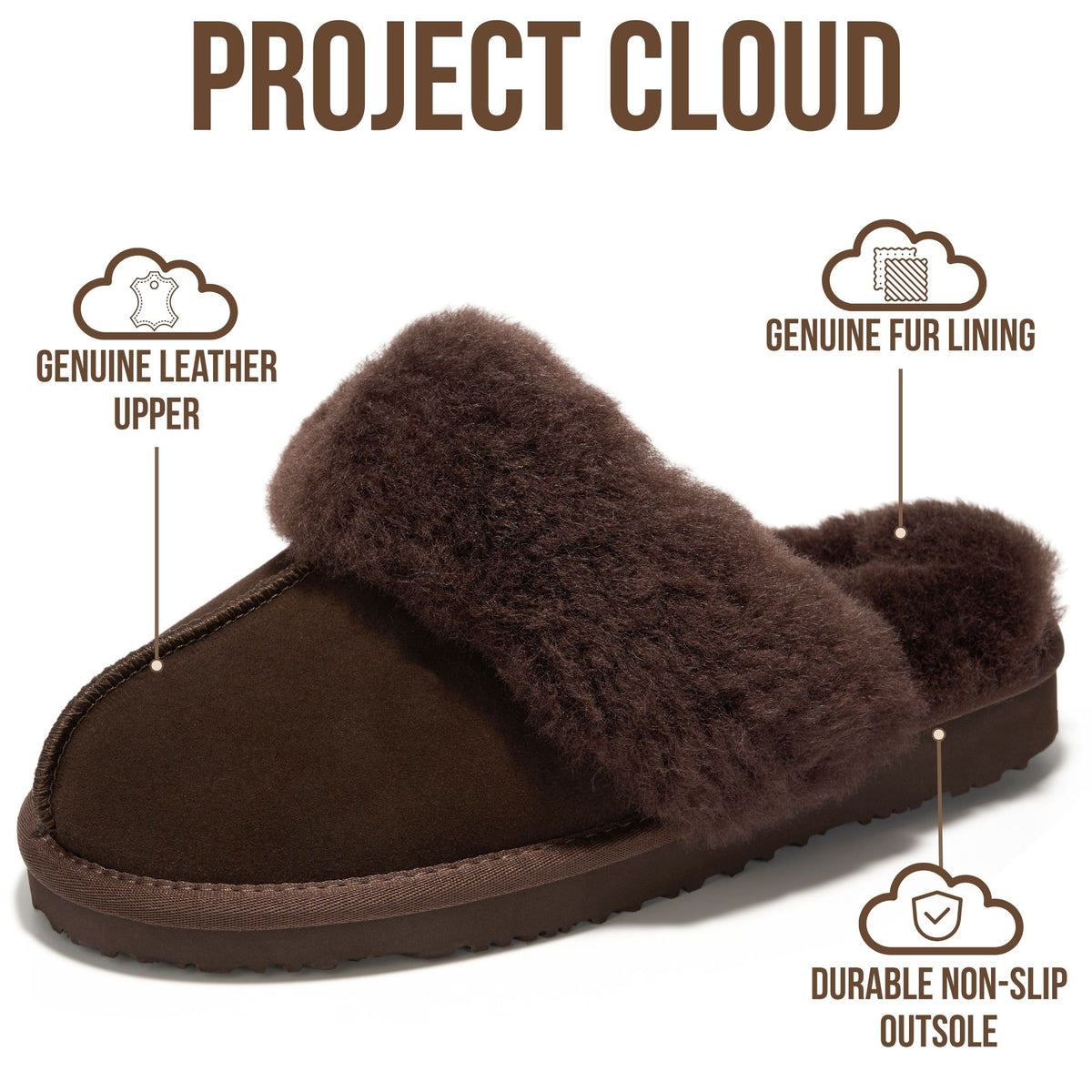 Project Cloud Women's | Shearling & Fuzzy Slippers for Women | Clogs & Mules | Memory Foam | Non-Slip - Henka - Project Cloud - Clogs -Shop Project Cloud premium footwear Now!